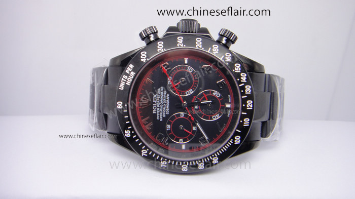 Red Inner All Black Rolex Daytona Replica Watch For Sale